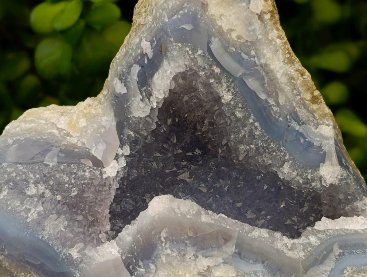 Natural Blue Lace Agate Geode Specimens x 2 From Nsanje, Malawi