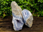 Natural Blue Lace Agate Geode Specimens x 2 From Nsanje, Malawi - Toprock Gemstones and Minerals 