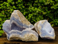 Natural Blue Lace Agate Geode Specimens x 2 From Nsanje, Malawi