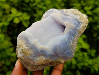 Natural Blue Lace Agate Geode Specimens x 2 From Nsanje, Malawi