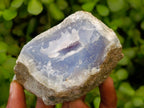 Natural Blue Lace Agate Geode Specimens x 2 From Nsanje, Malawi - Toprock Gemstones and Minerals 