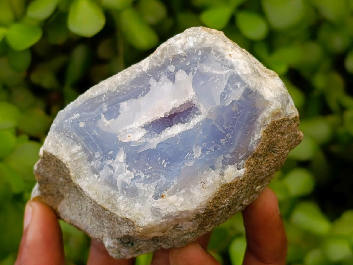 Natural Blue Lace Agate Geode Specimens x 2 From Nsanje, Malawi
