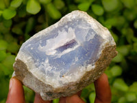 Natural Blue Lace Agate Geode Specimens x 2 From Nsanje, Malawi