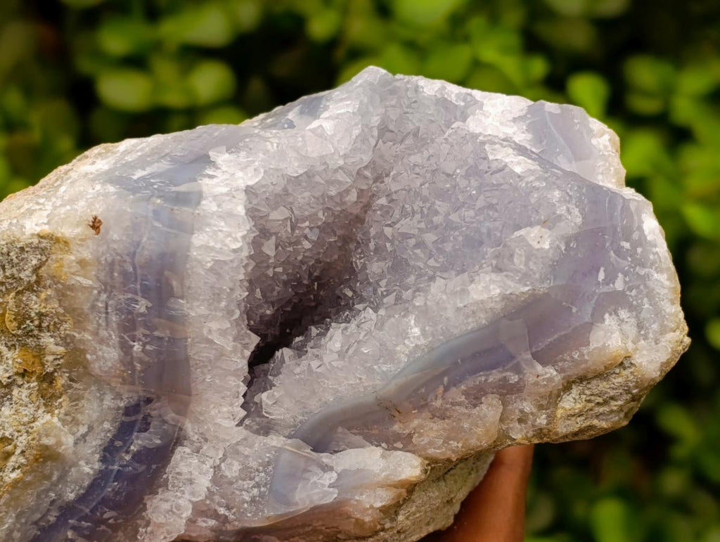 Natural Blue Lace Agate Geode Specimens x 2 From Nsanje, Malawi - Toprock Gemstones and Minerals 