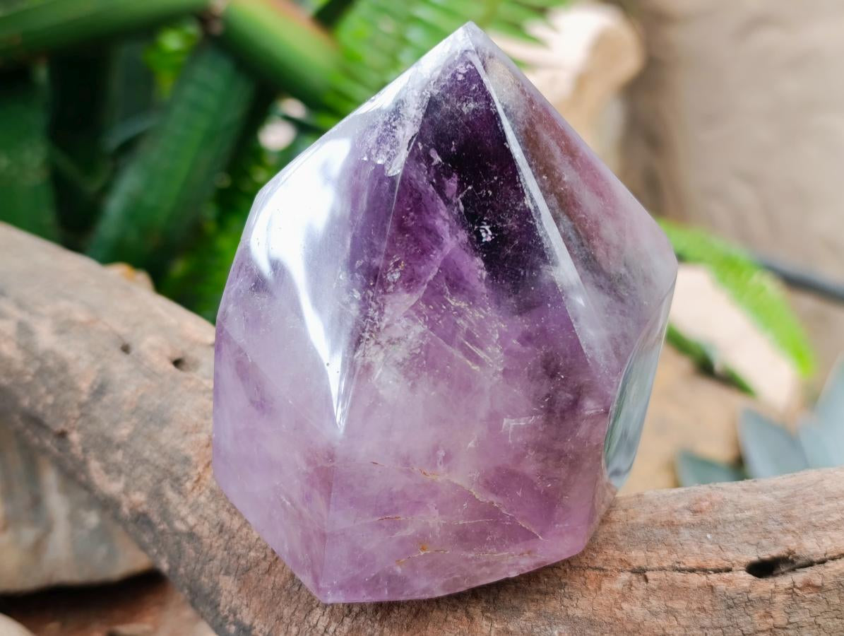 Polished Smokey Amethyst Window Crystals x 3 From Akansobe, Madagascar