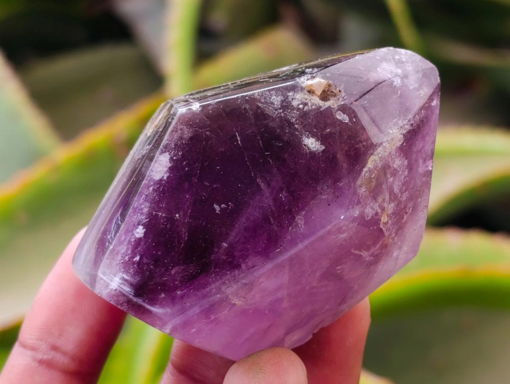 Polished Smokey Amethyst Window Crystals x 3 From Akansobe, Madagascar