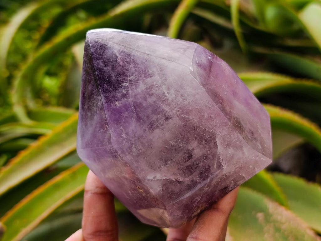 Polished Smokey Amethyst Window Crystals x 3 From Akansobe, Madagascar