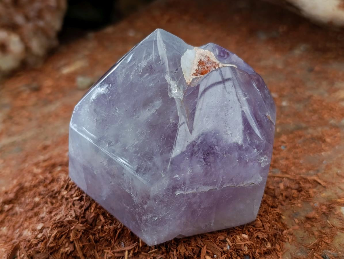 Polished Smokey Amethyst Window Crystals x 3 From Akansobe, Madagascar