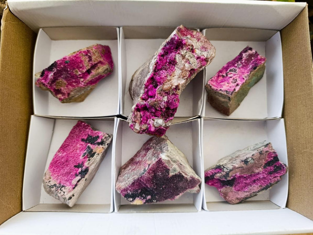 Natural Salrose Cobaltion Dolomite Specimens x 6 From Kakanda, Congo