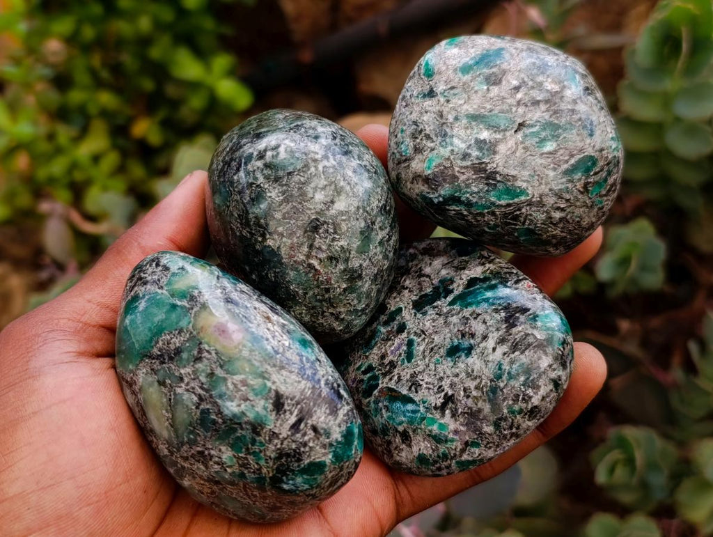Polished Emerald Mica 'Mutokolite' Free Forms x 12 From Mutoko, Zimbabwe