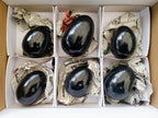 Polished Black Basalt Eggs x 6 From Madagascar