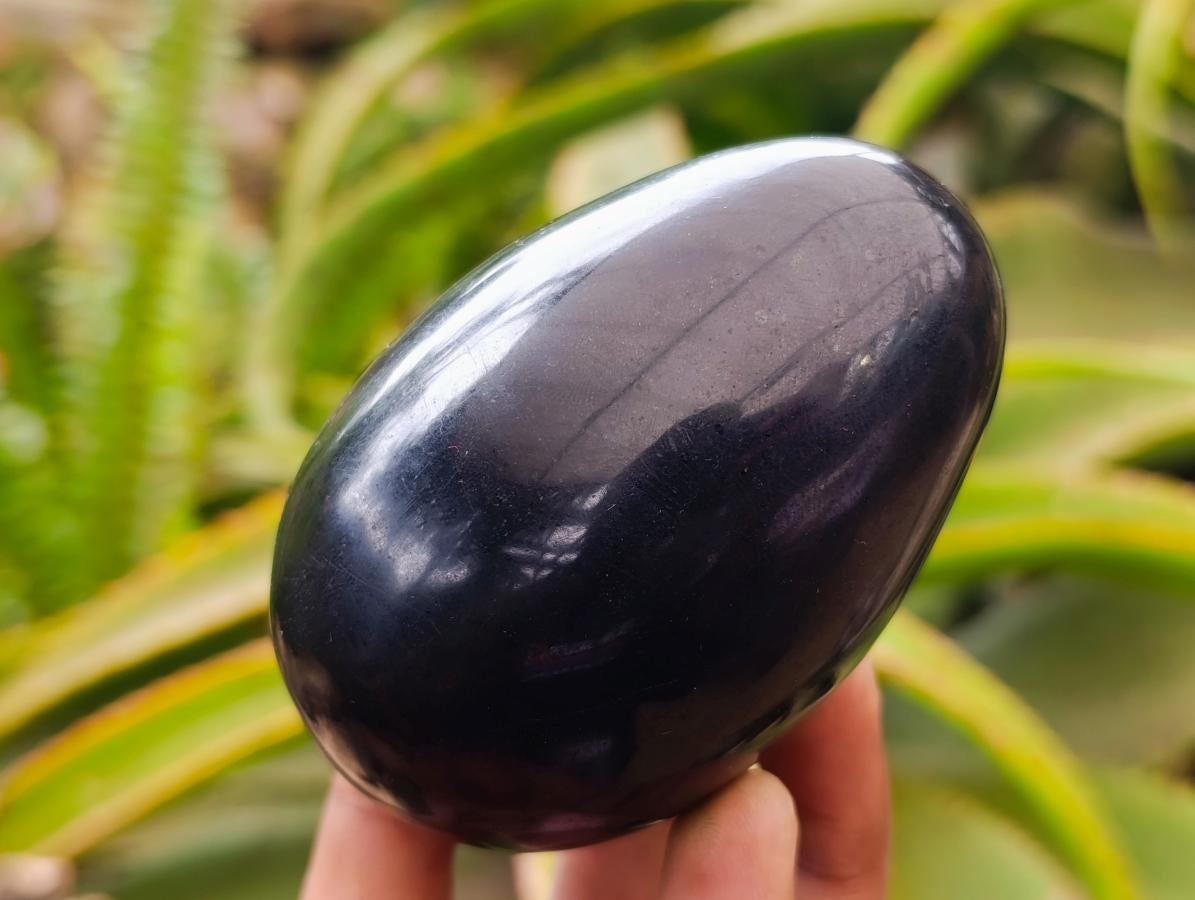 Polished Black Basalt Eggs x 6 From Madagascar