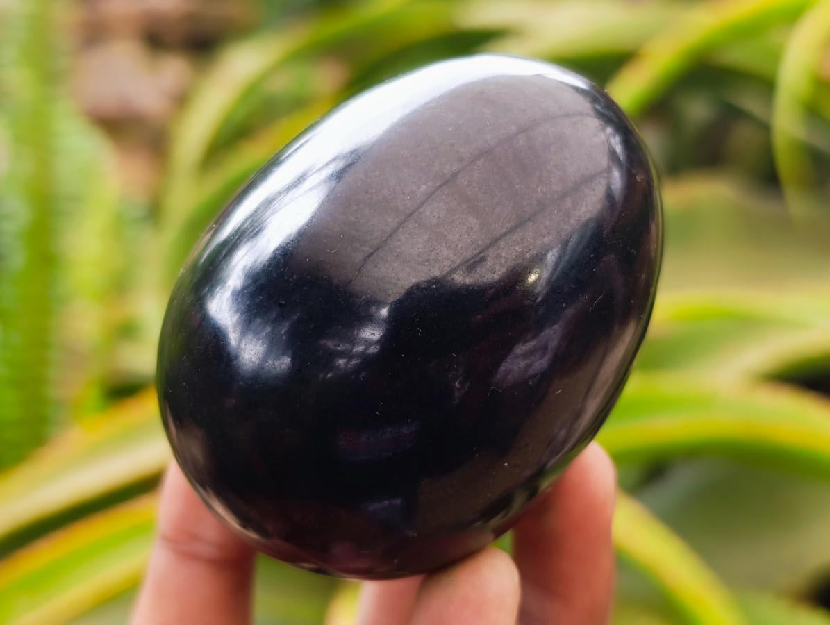 Polished Black Basalt Eggs x 6 From Madagascar