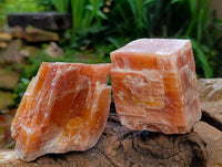 Natural Sunset Orange Calcite Specimens x 12 From Spitzkop, Namibia