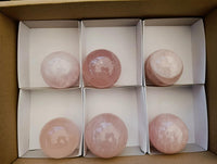 Polished Star Rose Quartz Spheres x 6 From Madagascar