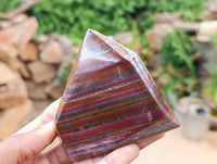 Polished Banded Tiger Iron Crystal Shape x 6 From South Africa