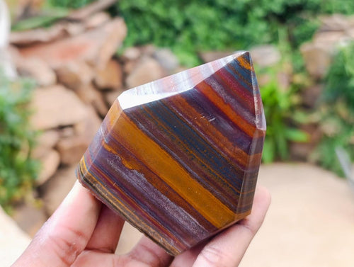 Polished Banded Tiger Iron Crystal Shape x 6 From South Africa - Toprock Gemstones and Minerals 