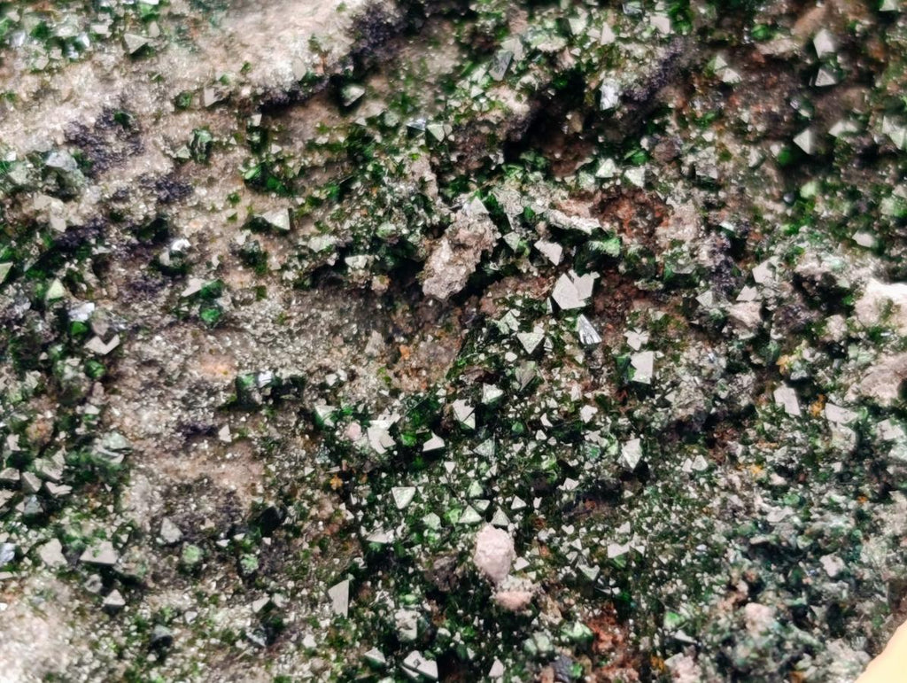 Natural Libethenite Crystals On Dolomite Matrix Specimens x 6 From Shituru, Congo