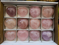 Polished Rose Quartz Hearts x 12 From Madagascar