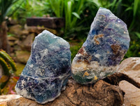 Natural Watermelon Fluorite Cobbed Specimens x 5 From Uis, Namibia