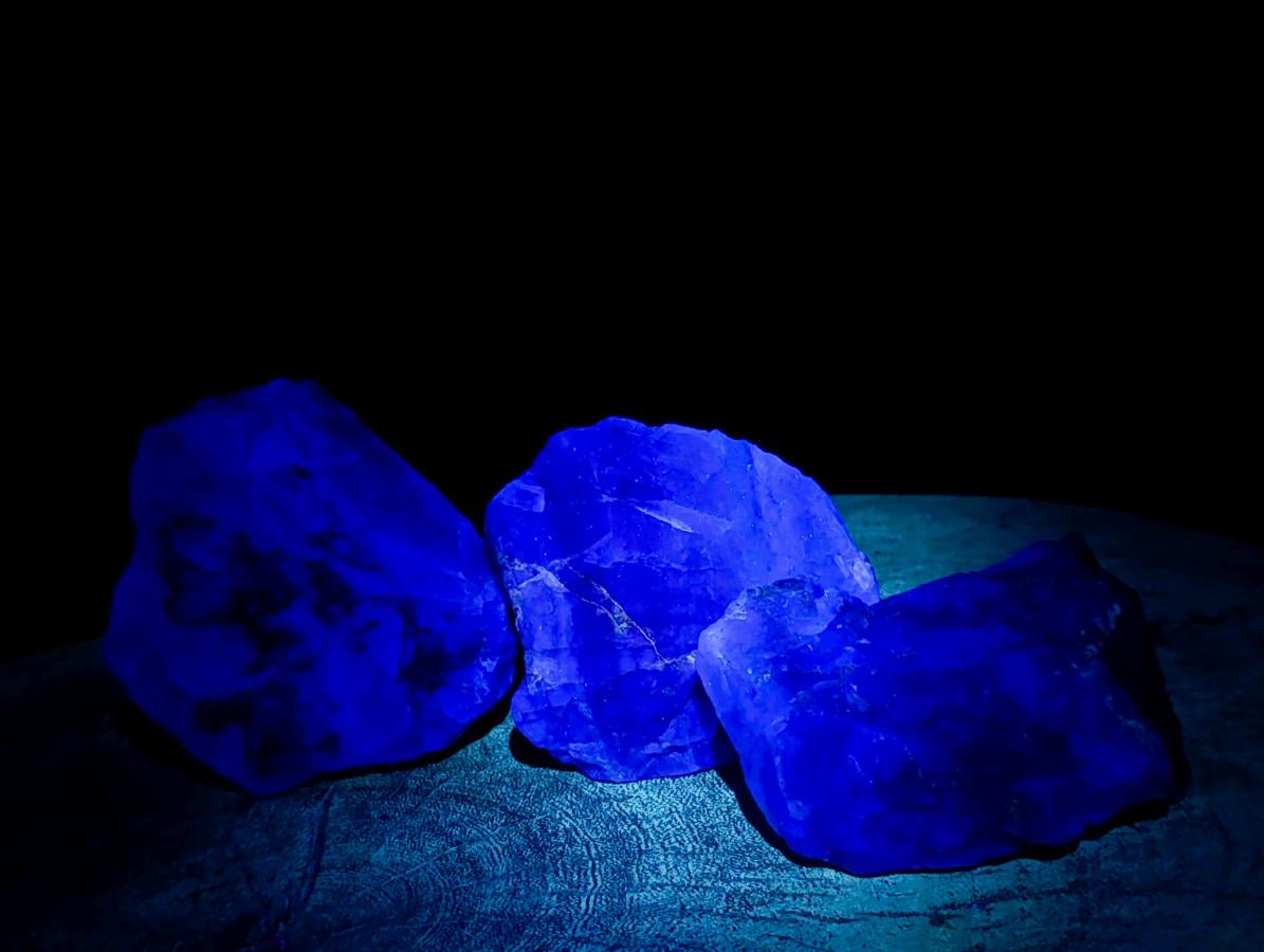 Natural Watermelon Fluorite Cobbed Specimens x 5 From Uis, Namibia