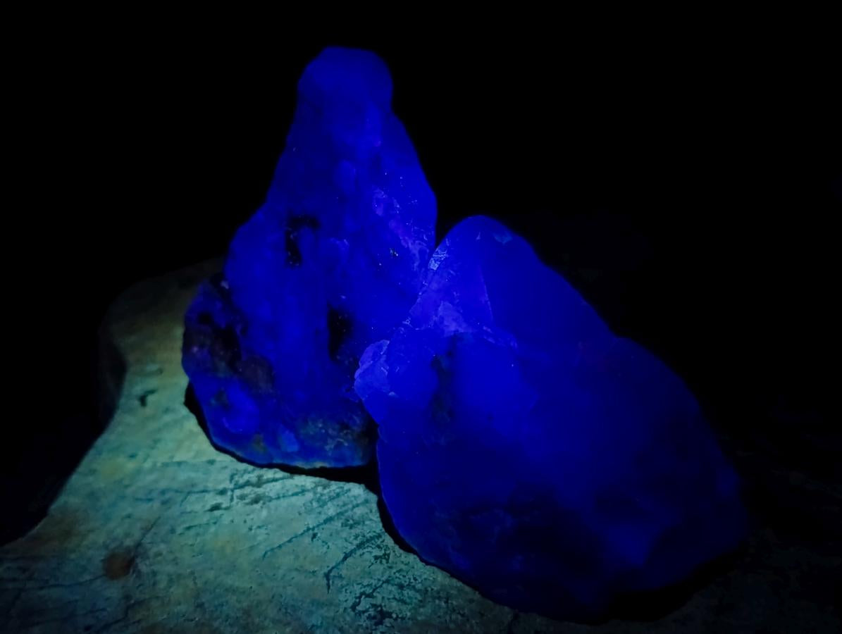 Natural Watermelon Fluorite Cobbed Specimens x 5 From Uis, Namibia