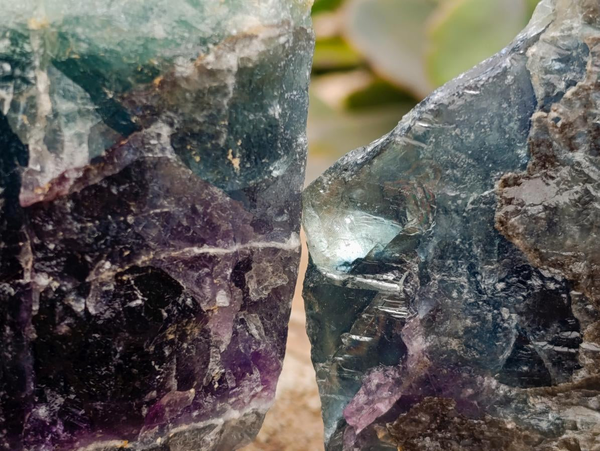 Natural Watermelon Fluorite Cobbed Specimens x 5 From Uis, Namibia