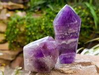 Polished Chevron Amethyst Crystals x 6 From Zambia