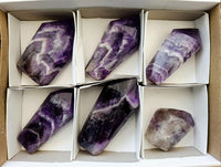 Polished Chevron Amethyst Crystals x 6 From Zambia