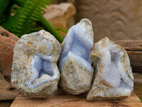 Natural Blue Lace Agate Geode Specimens x 12 From Nsanje, Malawi