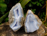 Natural Blue Lace Agate Geode Specimens x 12 From Nsanje, Malawi