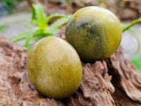Polished Green Opal Galets x 12 From Betroka, Madagascar