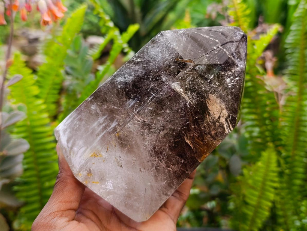 Polished Smokey Window Quartz Crystal x 1 From Madagascar