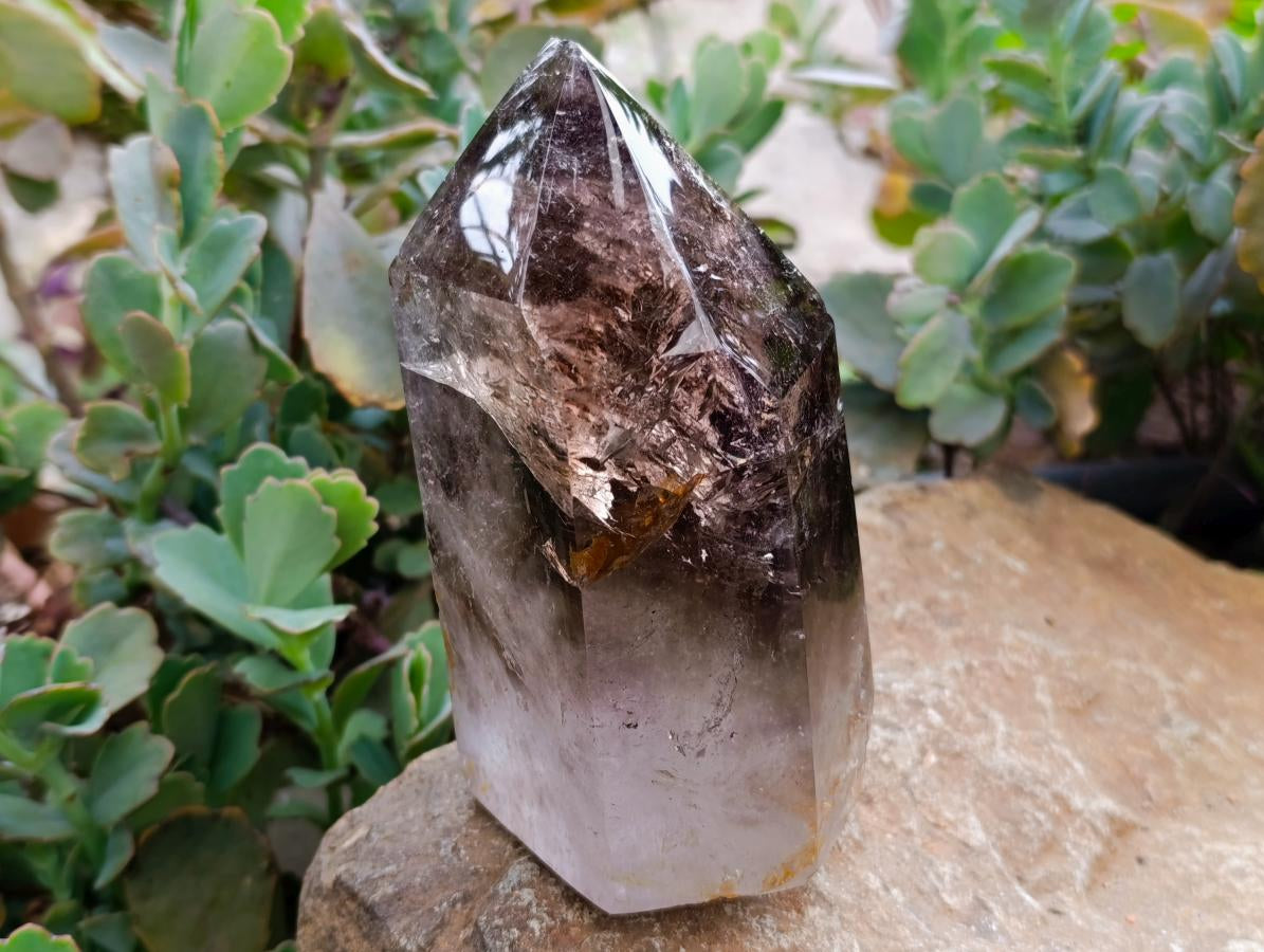 Polished Smokey Window Quartz Crystal x 1 From Madagascar