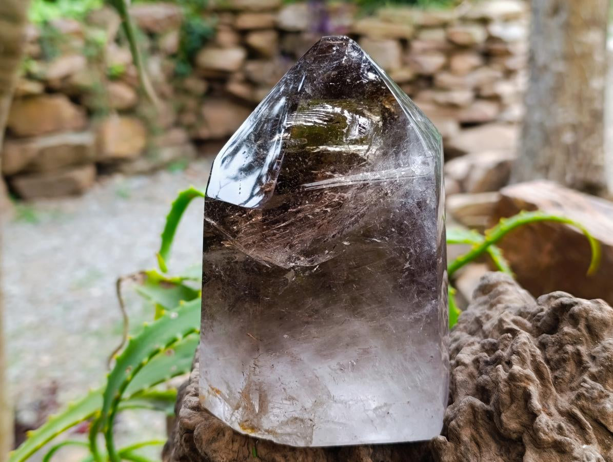 Polished Smokey Window Quartz Crystal x 1 From Madagascar