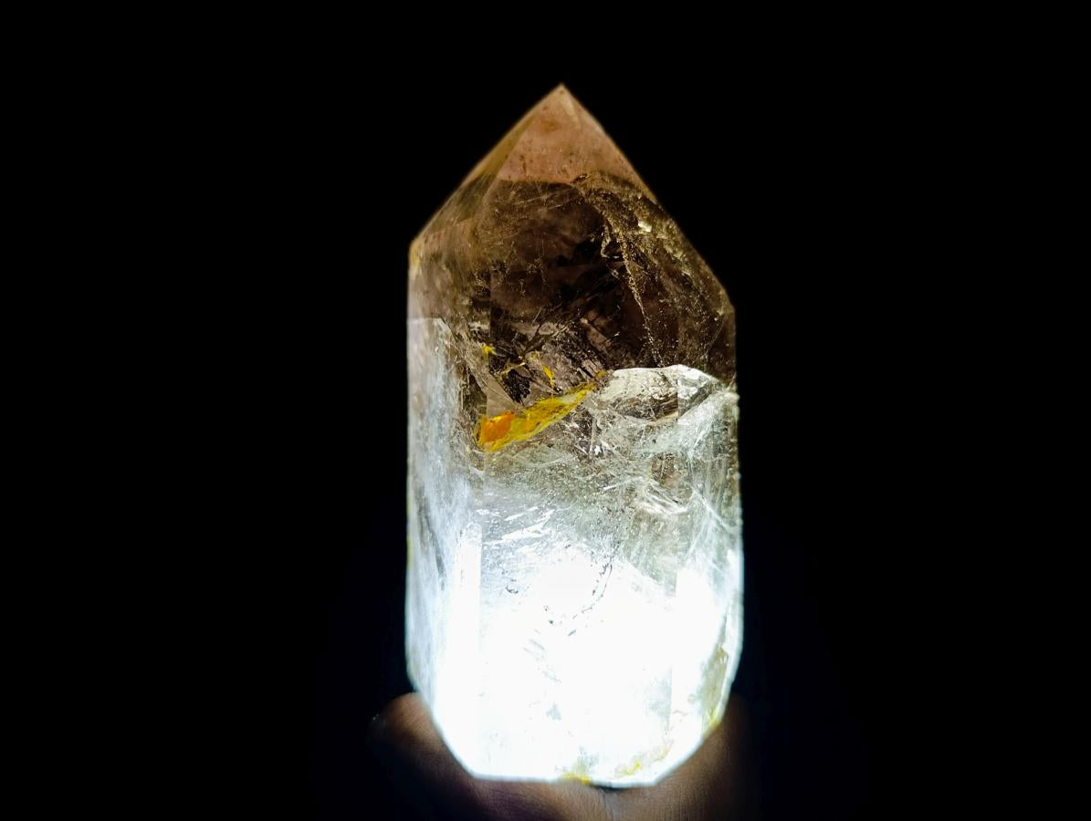 Polished Smokey Window Quartz Crystal x 1 From Madagascar