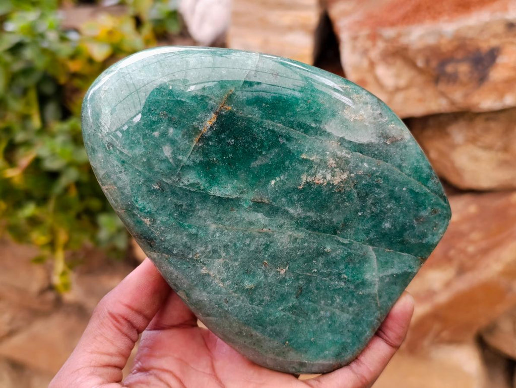 Polished Fuchsite Quartz Standing Free Forms x 2 From Andakatany, Madagascar