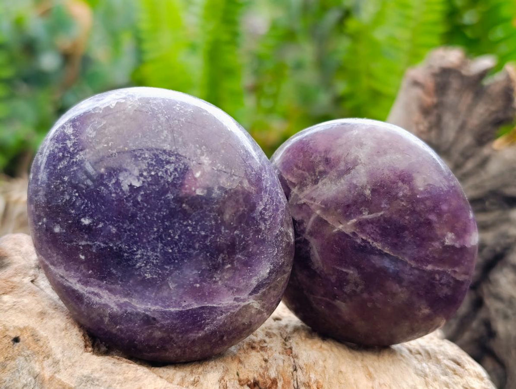 Polished Lepidolite Galets x 20 From Ambatondrazaka, Madagascar