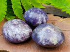 Polished Lepidolite Galets x 20 From Ambatondrazaka, Madagascar