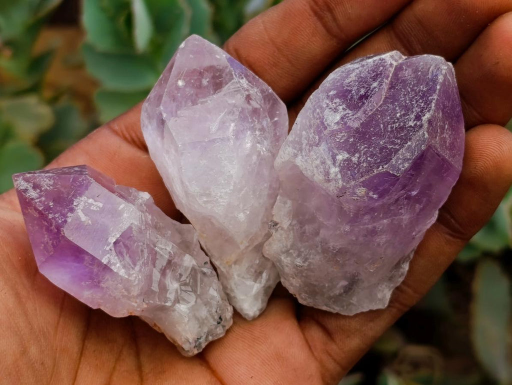 Natural Jacaranda Amethyst Single Crystals x 35 From Mumbwa, Zambia
