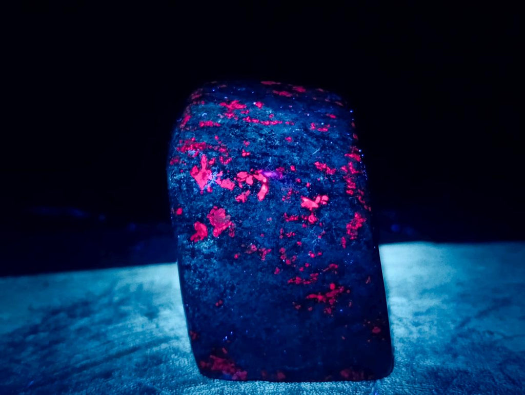 Polished Ruby Corundum In Chrome Verdite Standing Free Forms x 4 From Mutoko, Zimbabwe