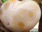 Polished Banded Agate Hearts x 3 From Madagascar