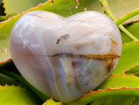 Polished Banded Agate Hearts x 3 From Madagascar