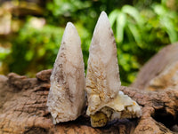 Natural Drusy Quartz Coated Spearhead Calcite Specimens x 35 From Albert's Mountain, Lesotho