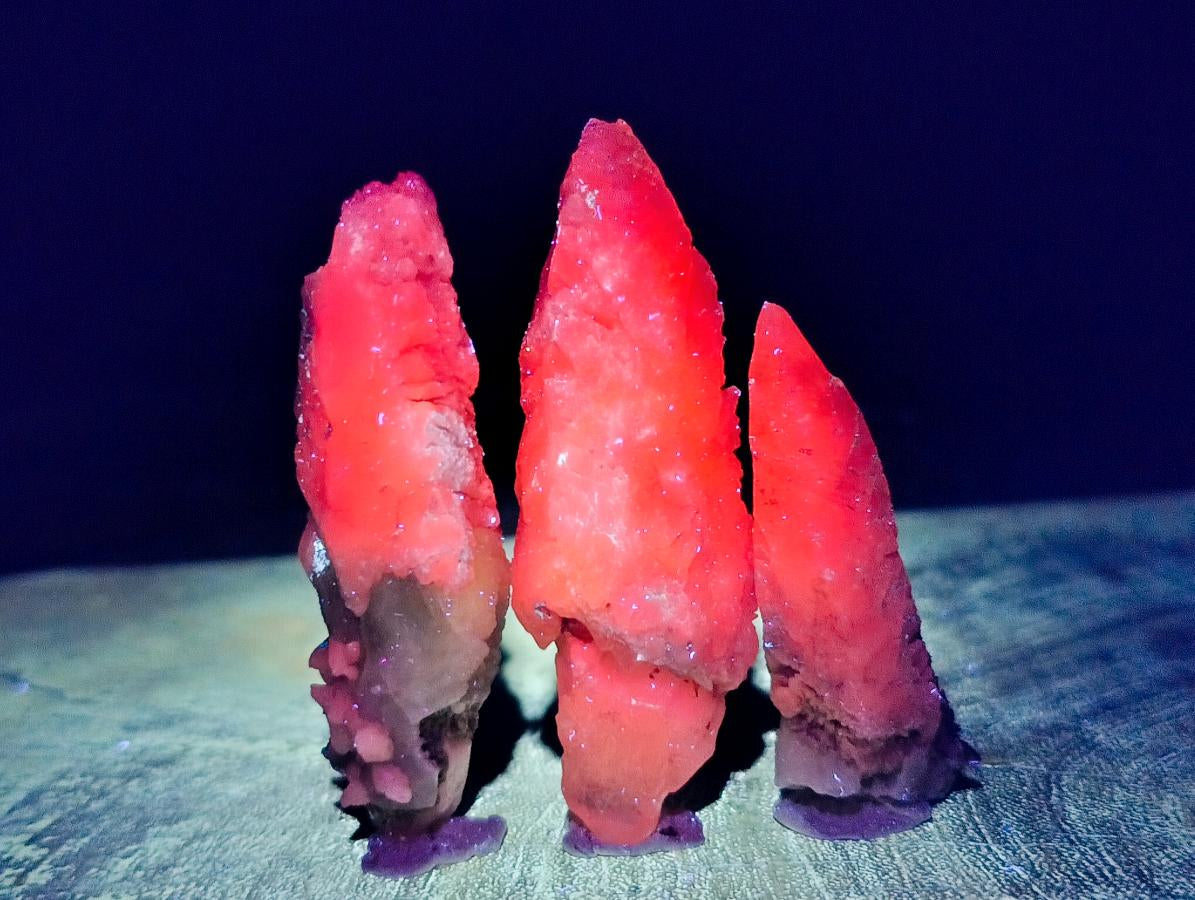 Natural Drusy Quartz Coated Spearhead Calcite Specimens x 35 From Albert's Mountain, Lesotho