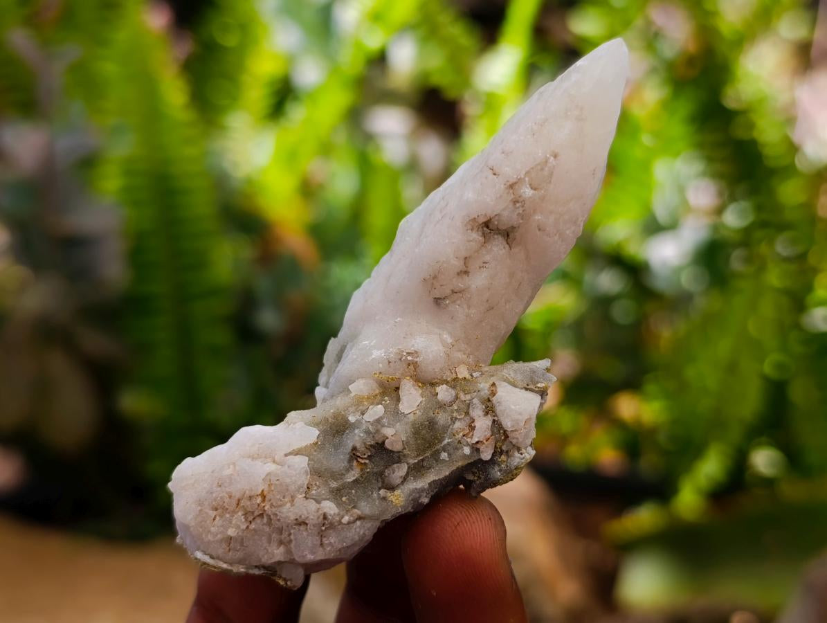 Natural Drusy Quartz Coated Spearhead Calcite Specimens x 35 From Albert's Mountain, Lesotho