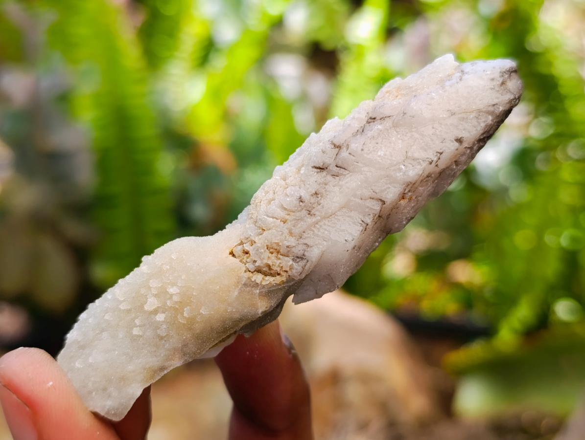 Natural Drusy Quartz Coated Spearhead Calcite Specimens x 35 From Albert's Mountain, Lesotho