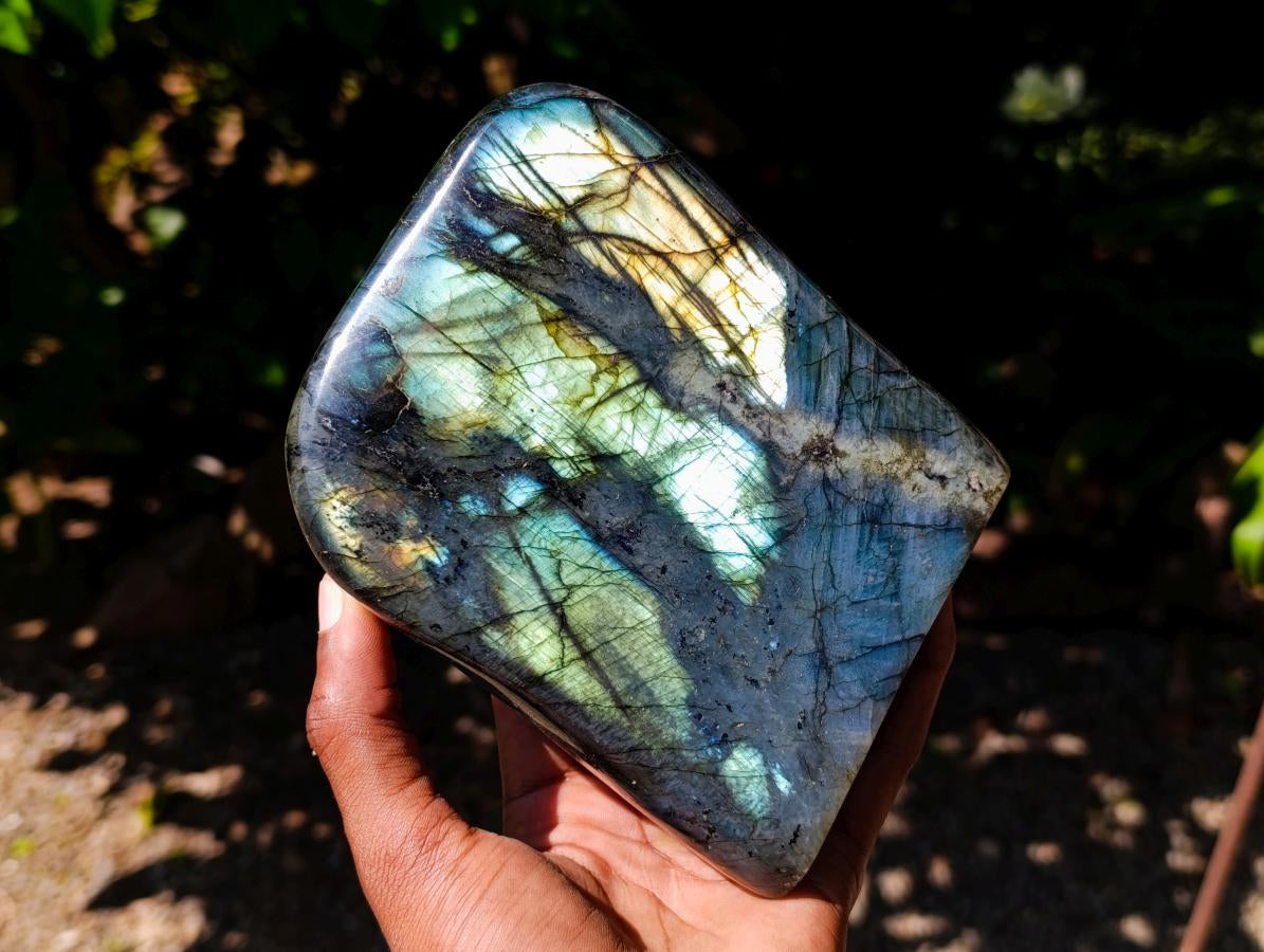 Polished Labradorite Standing Free Form x 1 From Tulear, Madagascar