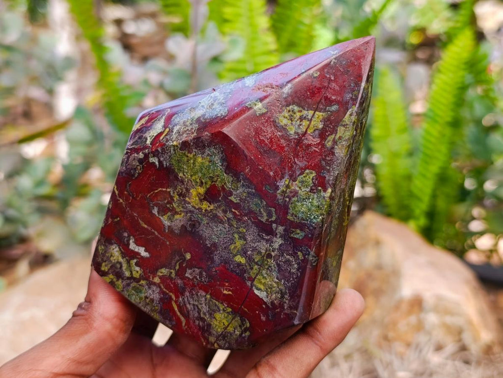 Polished Bastite Dragonsblood Stone Crystals x 2 From Tshipise, South Africa