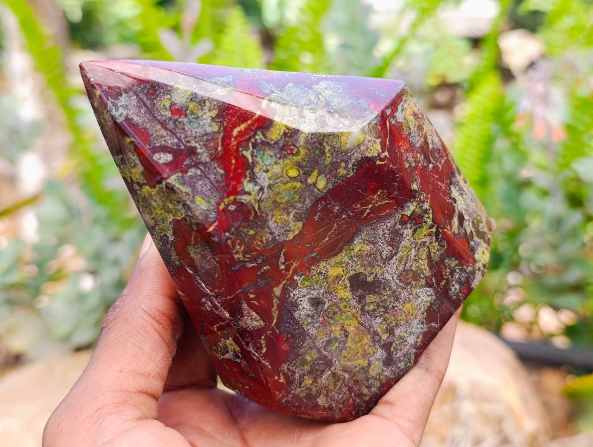 Polished Bastite Dragonsblood Stone Crystals x 2 From Tshipise, South Africa